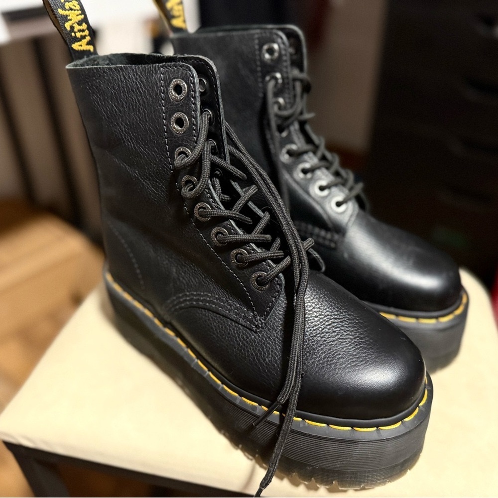 Dr. Martens Black Leather Platform Boots